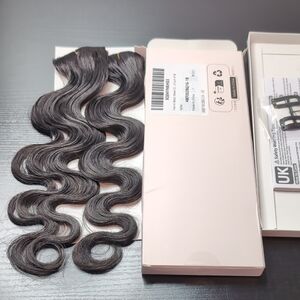 16 Inch 40 G 6 Pieces Human Hair Blend Body Wave Clip In Extensions #1B Black